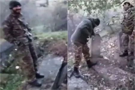 Ermənilərdən növbəti vandallıq: - Qəbirlərimizi təhqir edirlər - VİDEO/FOTO