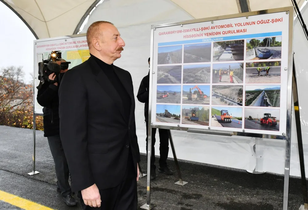 Prezident Oğuz-Şəki avtomobil yolunun açılışını etdi - YENİLƏNİB