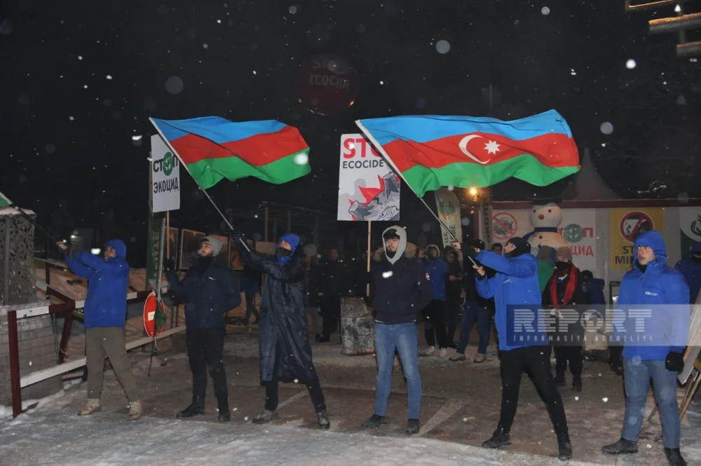 Xankəndi-Laçın yolunda aksiya davam edir - FOTO