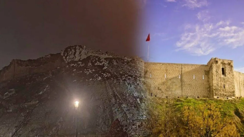 Zəlzələ zamanı Qaziantep qalası dağıldı - FOTO