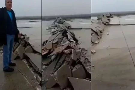 Türkiyədə zəlzələdən sonra hava limanının uçuş-enmə zolağı dağıldı - VİDEO