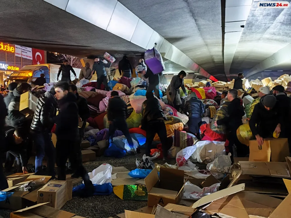 Azərbaycan oyaqdır, Türkiyəyə dayaqdır - Gecə boyu davam edən yardım toplanışı- - FOTO/VİDEO