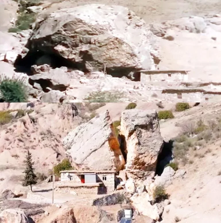 Zəlzələ “Yeşil çam” filmindəki məşhur qayanı ikiyə böldü - FOTO