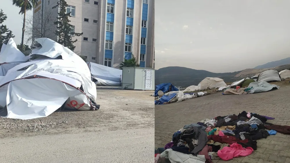 Zəlzələ evlərini dağıtmışdı, külək çadırlarını uçurdu - FOTOLAR