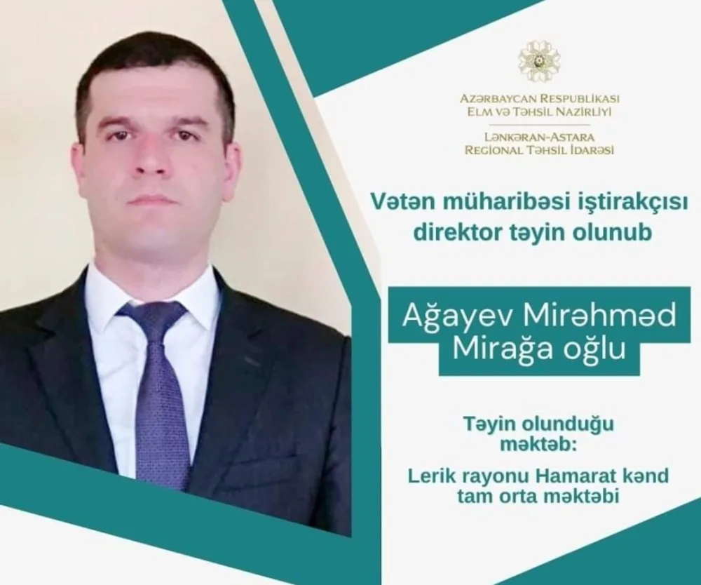 Vətən müharibəsi qazisi və iştirakçısı direktor təyin olundu