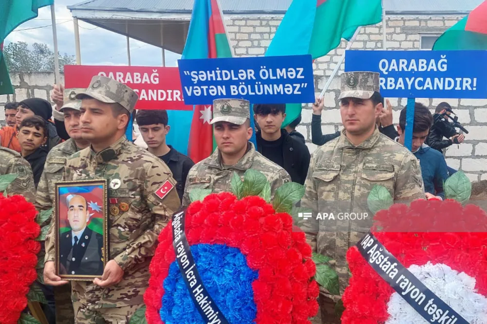 Laçında şəhid olan hərbçimizlə Ağstafada vida mərasimi keçirilir - FOTO