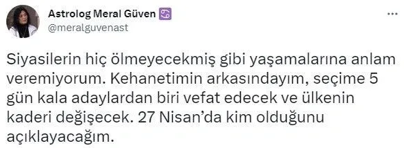 Astroloqdan seçkilərlə bağlı şok proqnoz - "Namizədlərdən biri öləcək"