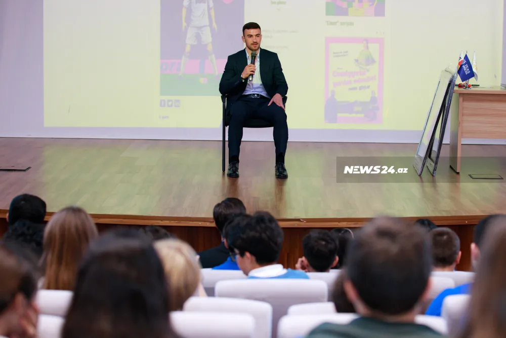 Qara Qarayev şagirdlərlə görüşdü - FOTOLAR