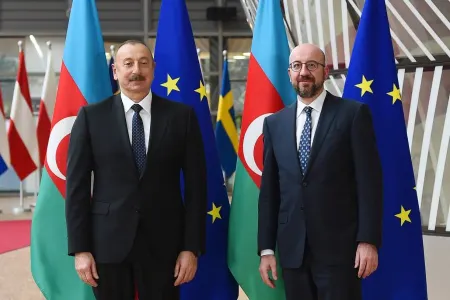 Brüsseldə Prezident İlham Əliyevin Şarl Mişellə görüşü başlayıb
