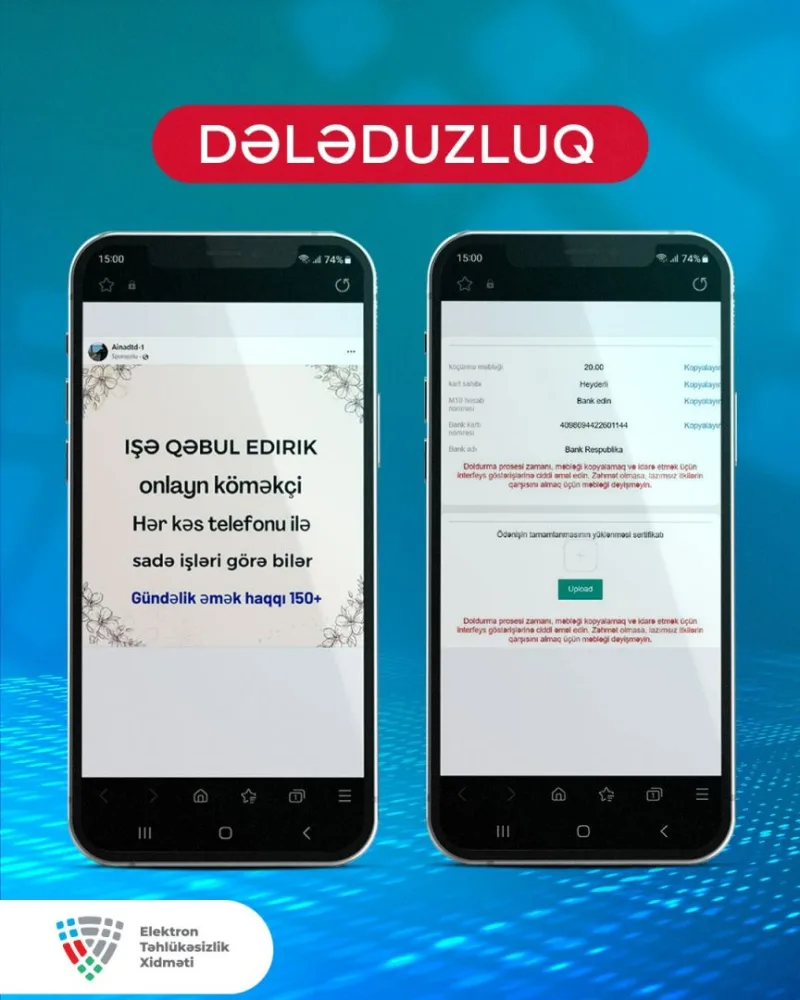 Sosial şəbəkələrdə saxta iş elanları paylaşılır - XƏBƏRDARLIQ