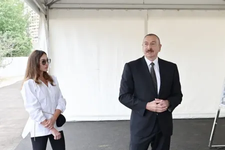 Prezident və birinci xanım Vilnüsdə Prezident Sarayının xatirə kitabına - İMZA ATDI