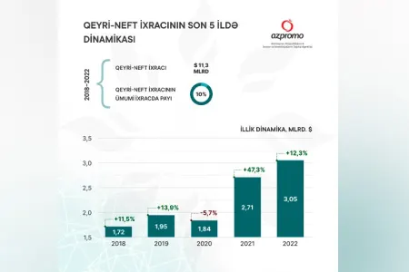 Son 5 ildə Azərbaycanın qeyri-neft məhsullarının ixrac dəyəri - açıqlandı