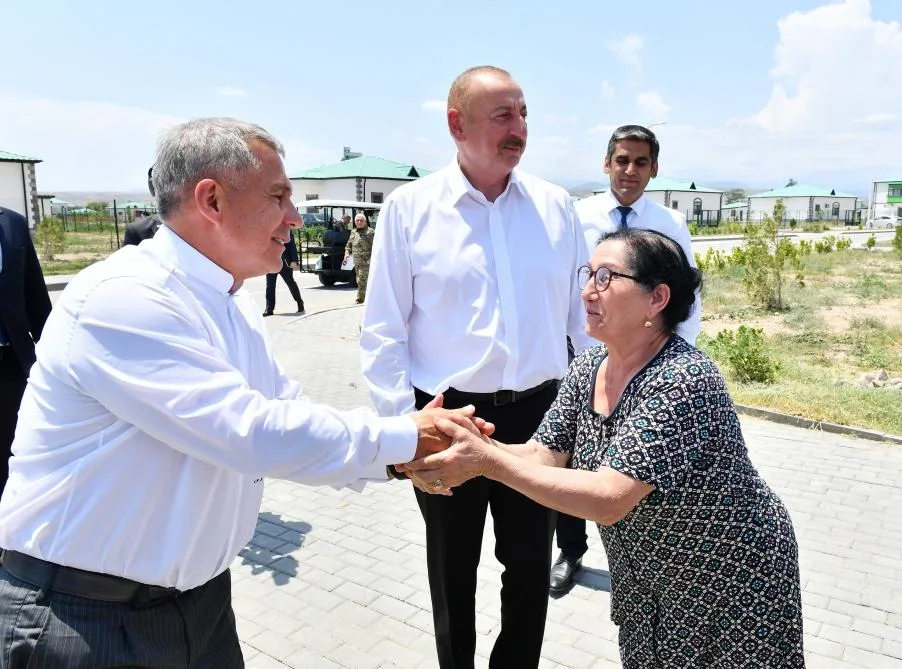 Əliyev və Minnixanov - Ağalıda kəndində... - FOTO