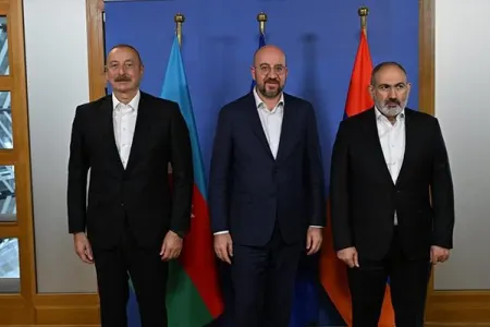 Azərbaycan Prezidentinin Şarl Mişel və Paşinyanla görüşü başa çatdı - Fotolar