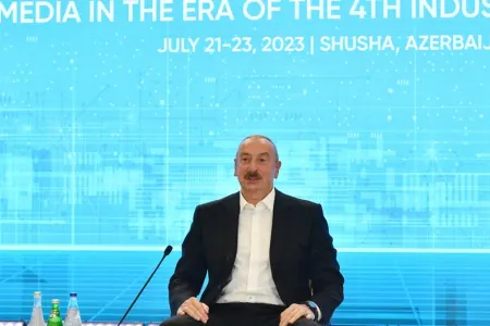 Prezident Şuşa Qlobal Media Forumunda çıxış etdi - VİDEO