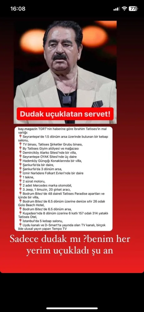 İbrahim Tatlısesin HƏR KƏSİ ŞOKA SALAN SƏRVƏTİ - FOTO - SİYAHI