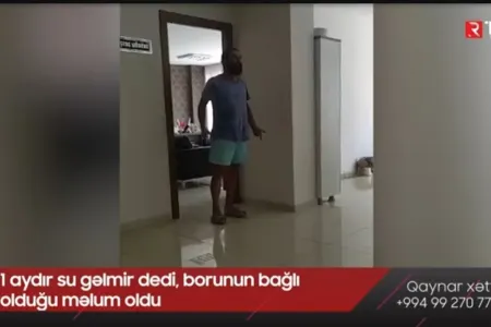 1 aydır su gəlmir dedi, borunun bağlı olduğu məlum oldu- - Video