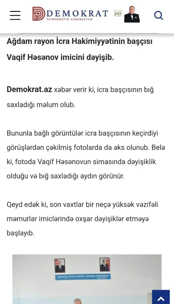İcra başçısı imicini dəyişdi - — Bığ saxladı (FOTO)