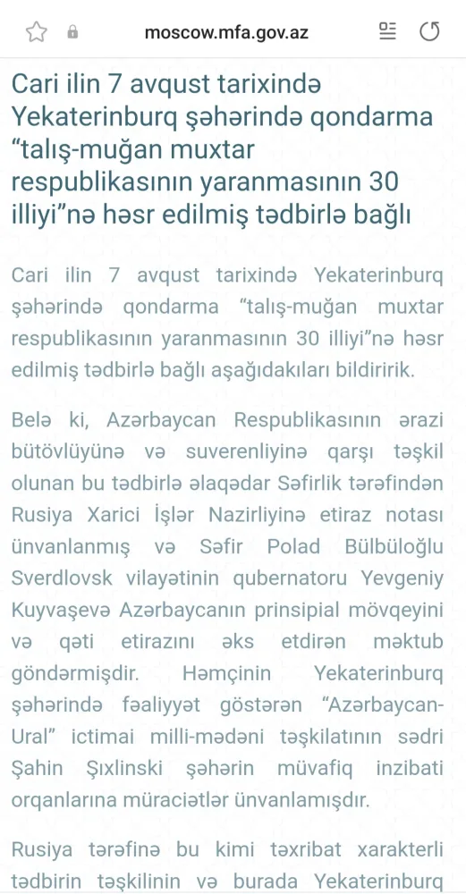 Azərbaycan Səfirliyi Rusiya XİN-ə nota verdi- - VİDEO