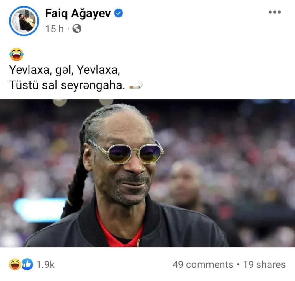 Faiq Ağayevdən maraqlı PAYLAŞIM: - "Yevlaxa gəl, Yevlaxa..."