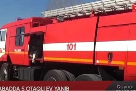 Cəlilabadda 5 otaqlı ev yanıb - VİDEO
