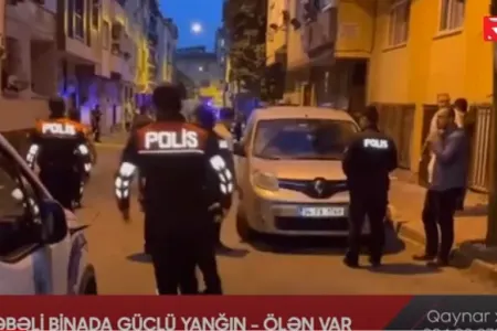 4 mərtəbəli binada güclü yanğın olub - VİDEO