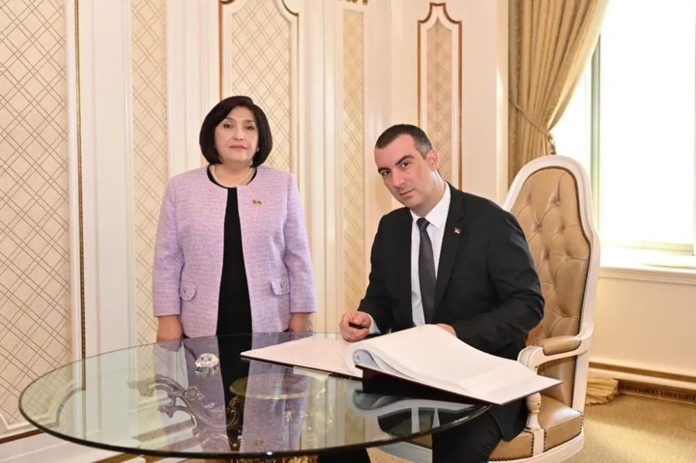 Sahibə Qafarova serbiyalı həmkarı ilə görüşdü - FOTO