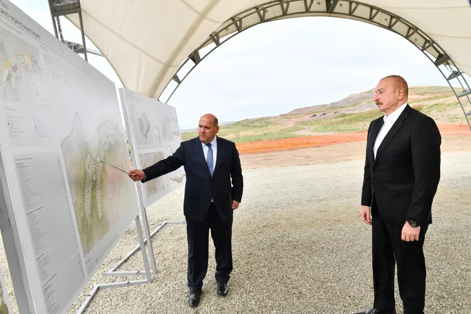 Prezident Füzulinin Cuvarlı kəndinin təməlini - QOYDU