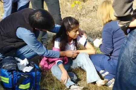 Gəncədə sərnişin avtobusu aşdı - FOTO