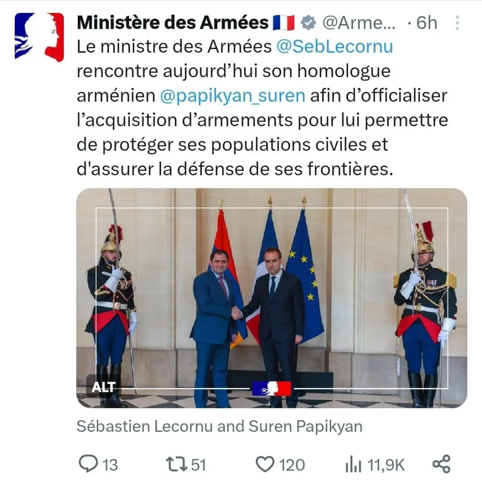 Fransa rəsmən elan etdi: - Ermənistana silah tədarükü...