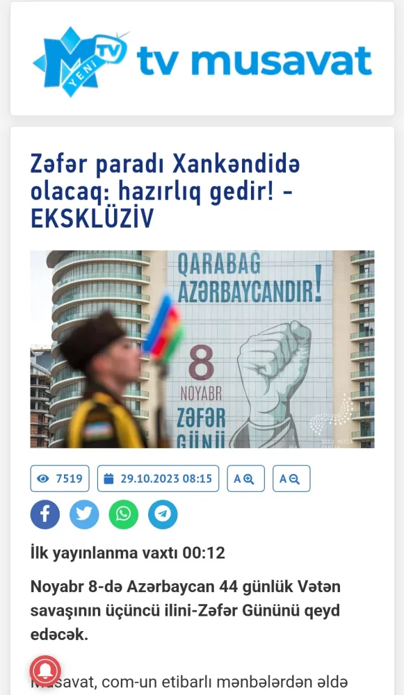 Xankəndidə Zəfər paradı - HAZIRLIĞI