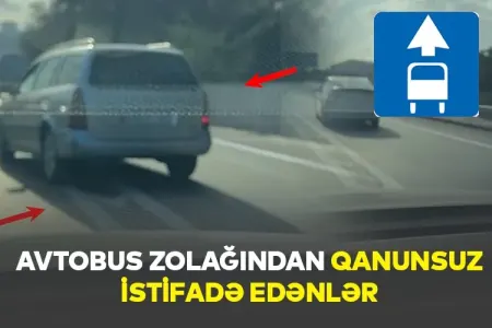 Avtobus zolağından qanunsuz istifadə edənlər - VİDEO