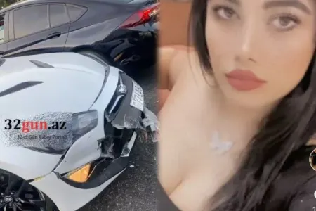Bakıda qəzaya düşən “Hyundai Genesis” görün kimin imiş - VİDEO