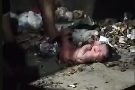 Zibillikdən yeni doğulmuş körpə tapıldı - VİDEO