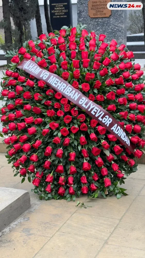 Prezident və birinci xanım Ramiz Məlikin dəfn mərasiminə əklil göndərdi - FOTOLAR