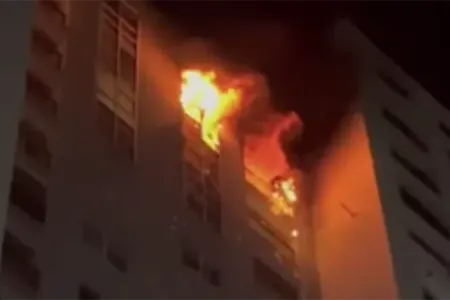 Bakıda yeni ilin ilk saatında güclü yanğın - VİDEO