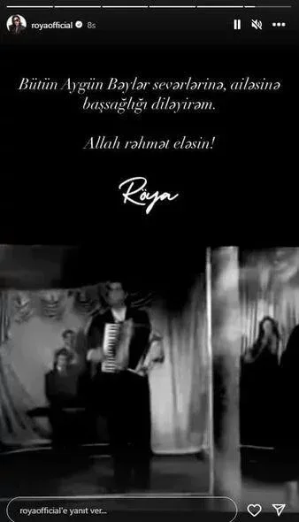 Röyadan qalmaqal yaşadığı Aygün Bəylərlə bağlı paylaşım - FOTO