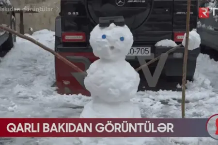 Qarlı Bakıdan görüntülər - VİDEO
