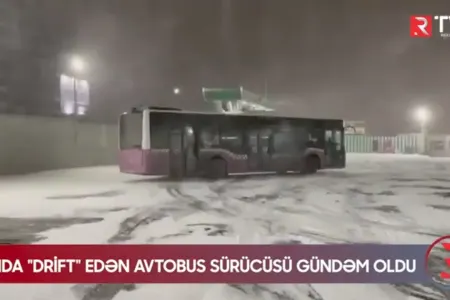 Bakıda "drift" edən avtobus sürücüsü gündəm oldu - VİDEO