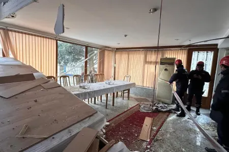 Tavanı çökən mərasim evinin - GÖRÜNTÜSÜ
