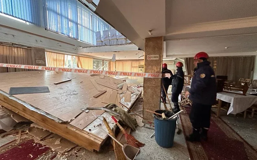 Tavanı çökən mərasim evinin - GÖRÜNTÜSÜ