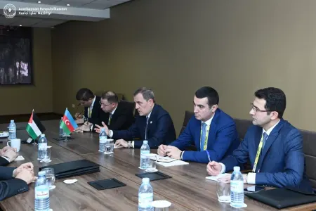 Ceyhun Bayramov fələstinli həmkarı ilə görüşüb