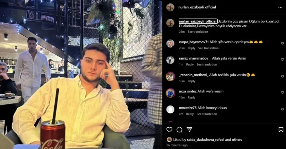 Nurlan Əzizbəylinin oğlunun səhhəti pisləşdi - – FOTO