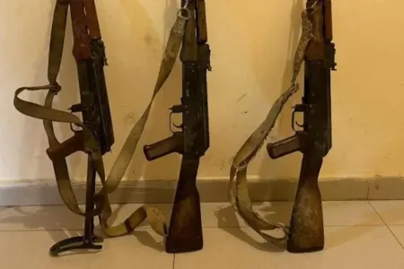 Xankəndidə pulemyot, avtomat və qumbara aşkarlandı