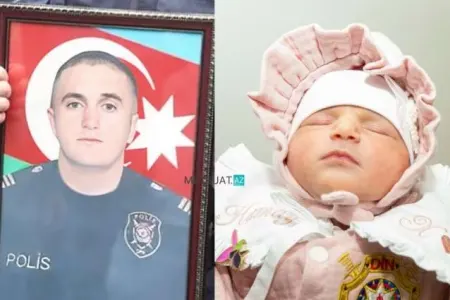 Şəhid polisin qızı dünyaya gəldi - FOTO