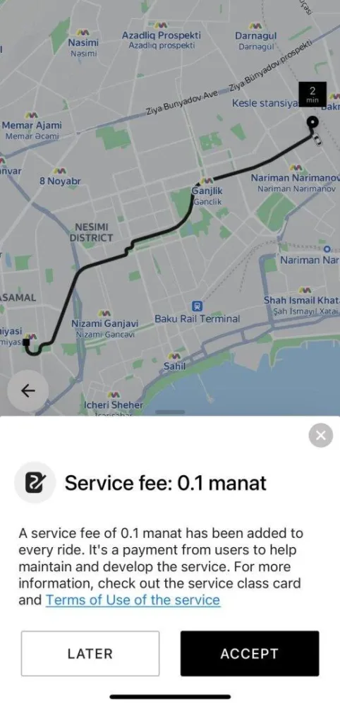 Taksi qiymətləri BAHALAŞDI - Xidmət haqqı əlavə edilir - FOTO