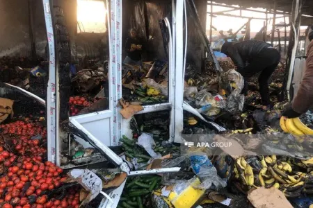 Sumqayıtda Əşya bazarında güclü yanğın - FOTOLAR