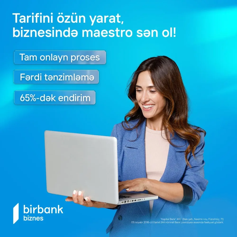 Birbank Biznes-də “Maestro” tarifi 65% endirim qazandırır