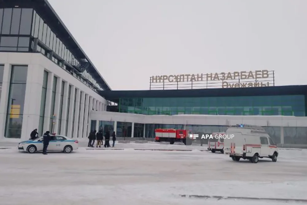 Qazaxıstanda aeroportda yanğın baş verib - FOTO