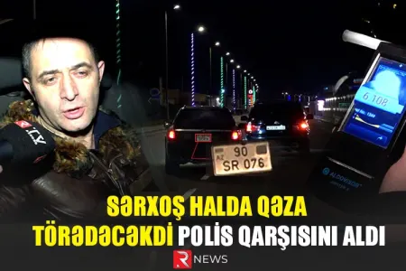 Sərxoş sürücü görün nə etdi, polis onu... - ANBAAN VİDEO / ÖZƏL